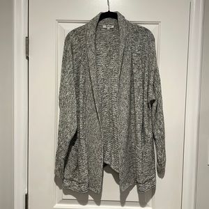 Madewell Marled Grey and Black Cotton Sweater, Size Small